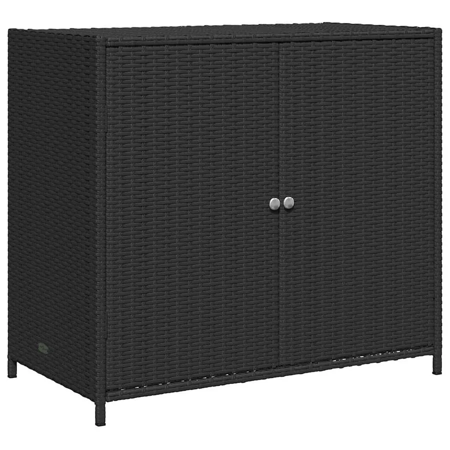 Armoire de rangement de jardin noir 83x45x76 cm résine tressée - 2