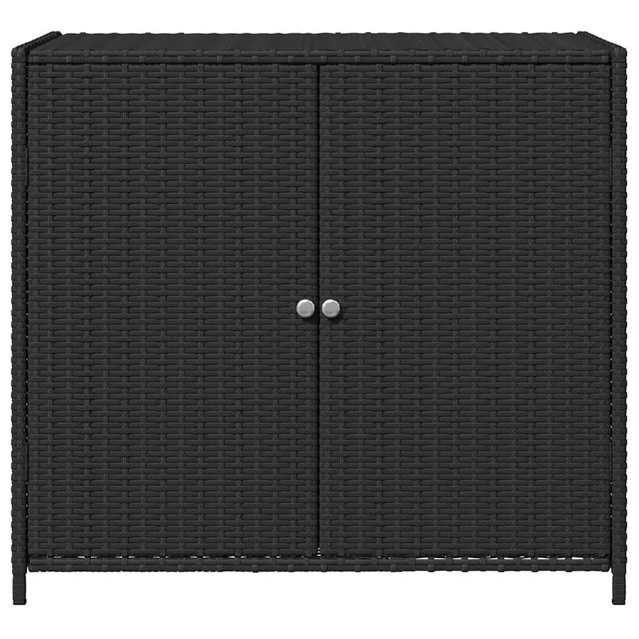 Armoire de rangement de jardin noir 83x45x76 cm résine tressée - 7