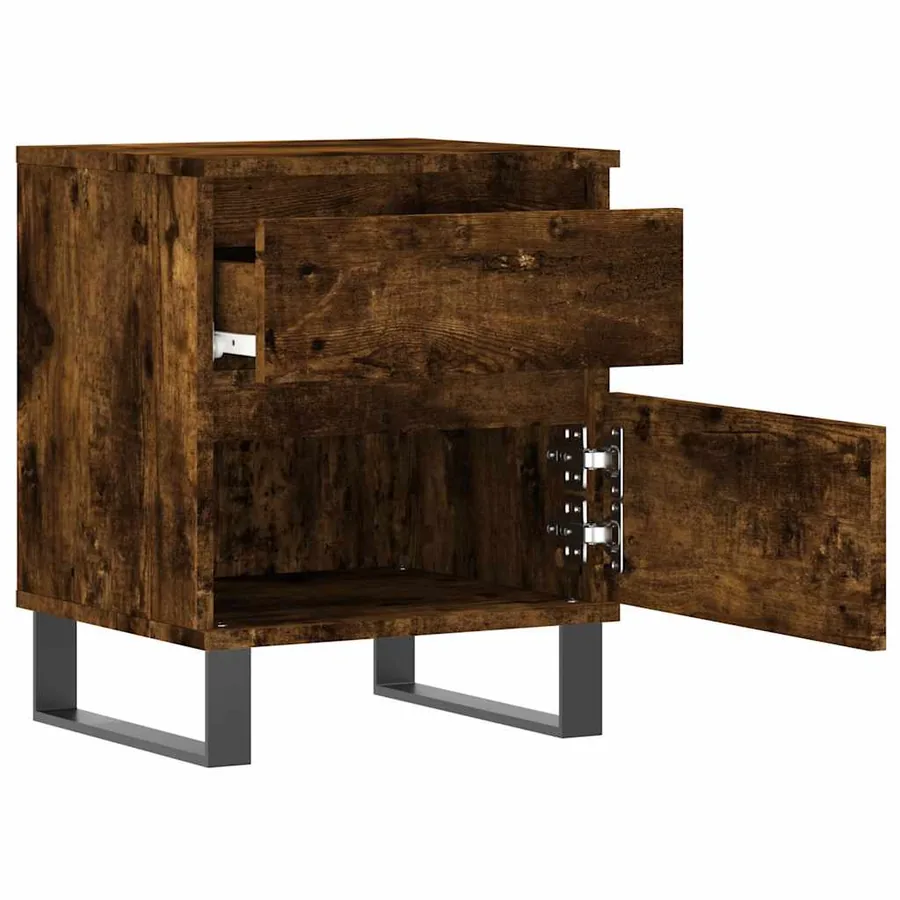 Table de chevet chêne fumé 40x35x50 cm bois d’ingénierie - 4