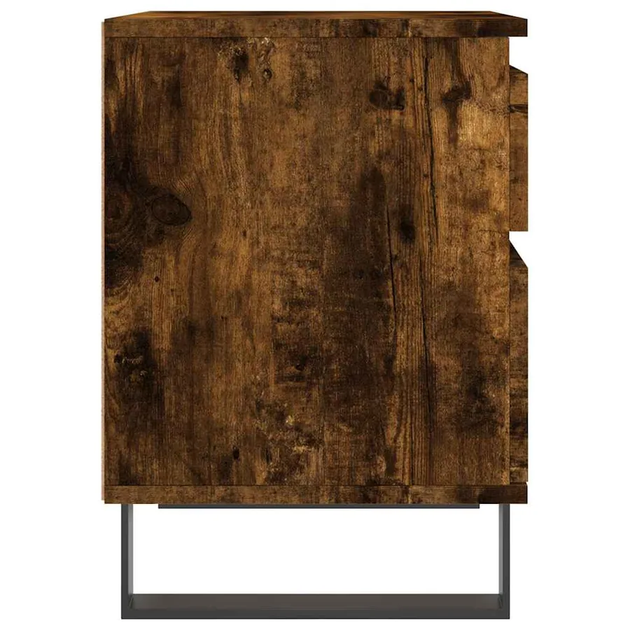 Table de chevet chêne fumé 40x35x50 cm bois d’ingénierie - 6