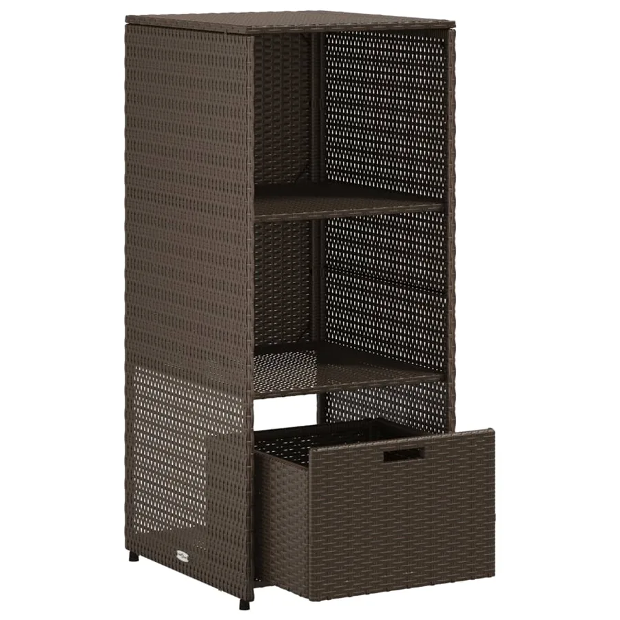 Armoire de rangement jardin marron 50x55x115 cm résine tressée - 6