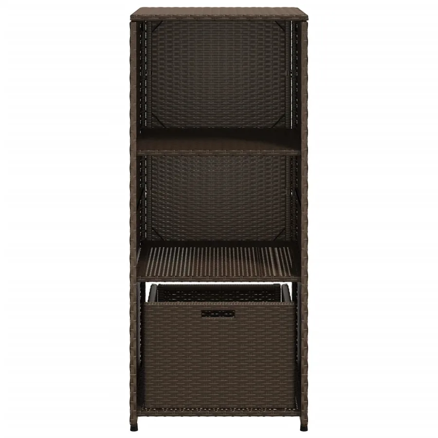 Armoire de rangement jardin marron 50x55x115 cm résine tressée - 7