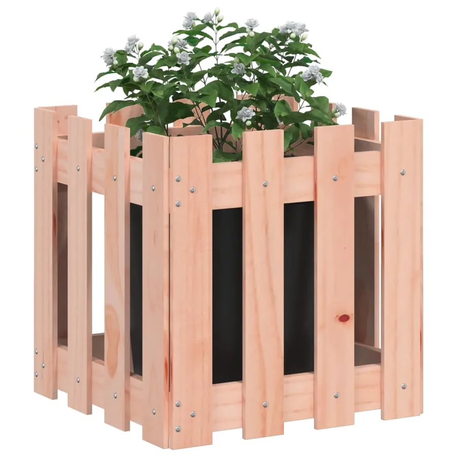 Jardinière avec design de clôture 40x40x40 cm Douglas massif - 3