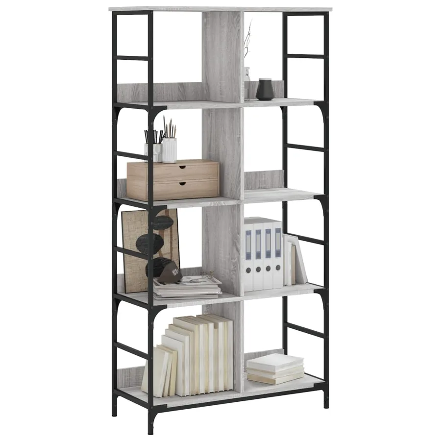 Bibliothèque sonoma gris 78,5x33x153 cm bois d'ingénierie - 3