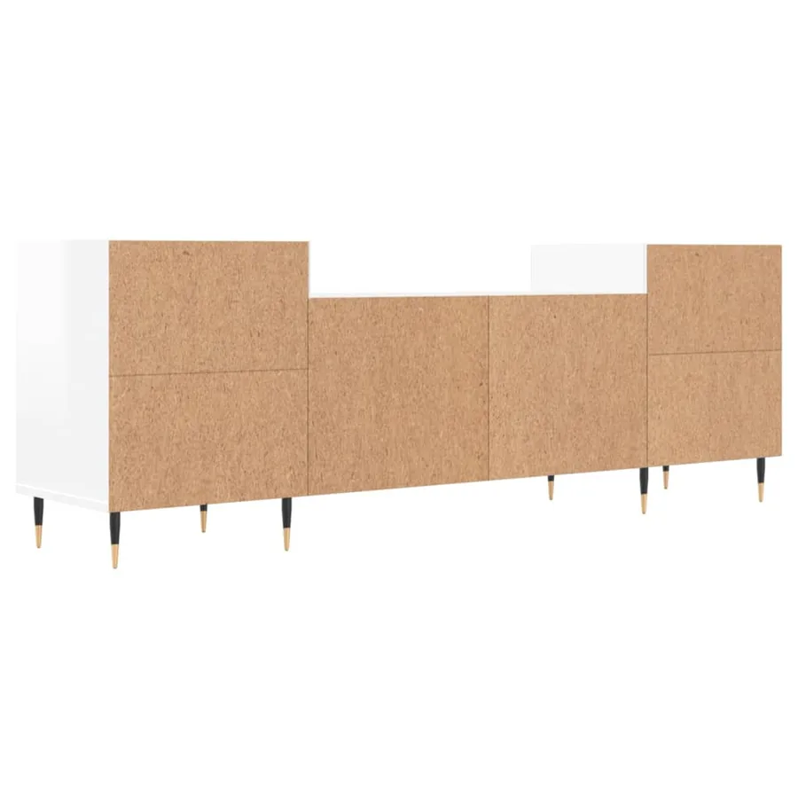 Meuble TV Blanc brillant 160x35x55 cm Bois d'ingénierie - 8