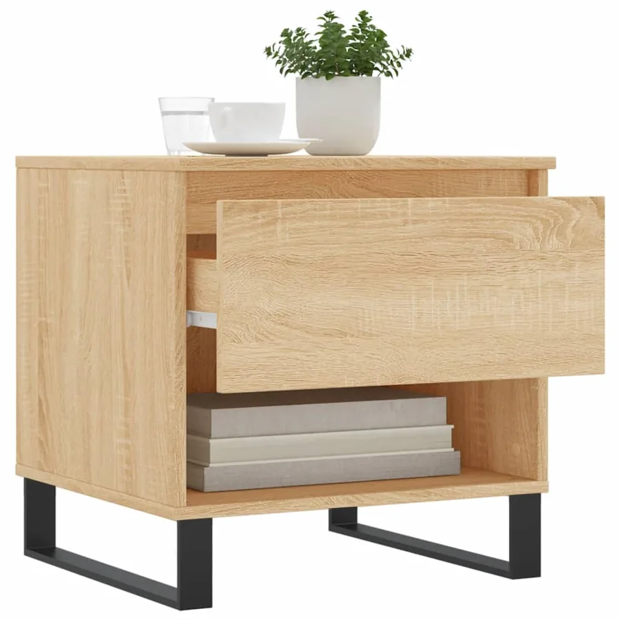 Tables basses 2 pcs chêne sonoma 50x46x50 cm bois d'ingénierie - 4