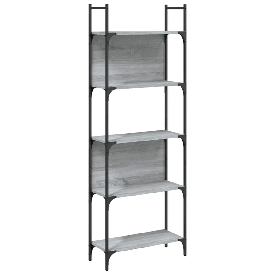 Bibliothèque à 5 niveaux sonoma gris 60,5x24x166,5 cm - 2