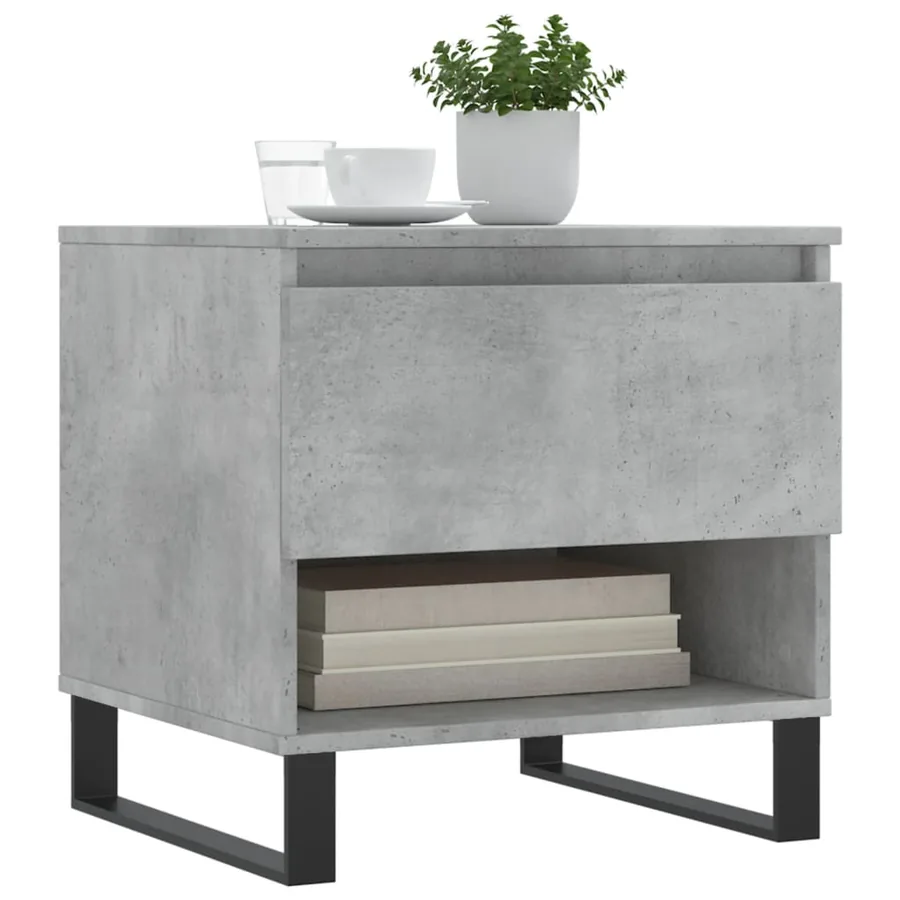 Tables basses 2 pcs gris béton 50x46x50 cm bois d'ingénierie - 3