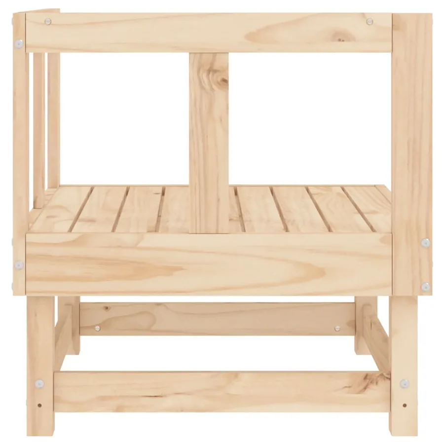 Canapé d'angle de jardin bois de pin massif - 4