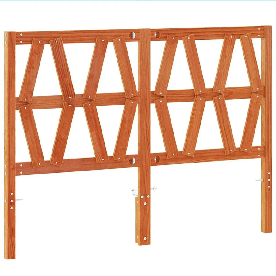 Tête de lit cire marron 135 cm bois massif de pin - 6
