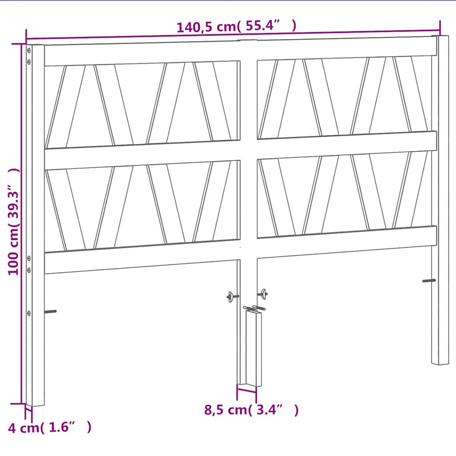 Tête de lit cire marron 135 cm bois massif de pin - 9