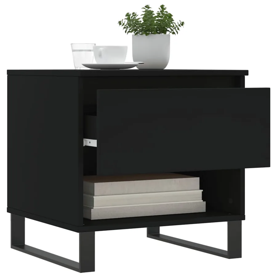 Tables basses 2 pcs noir 50x46x50 cm bois d'ingénierie - 4