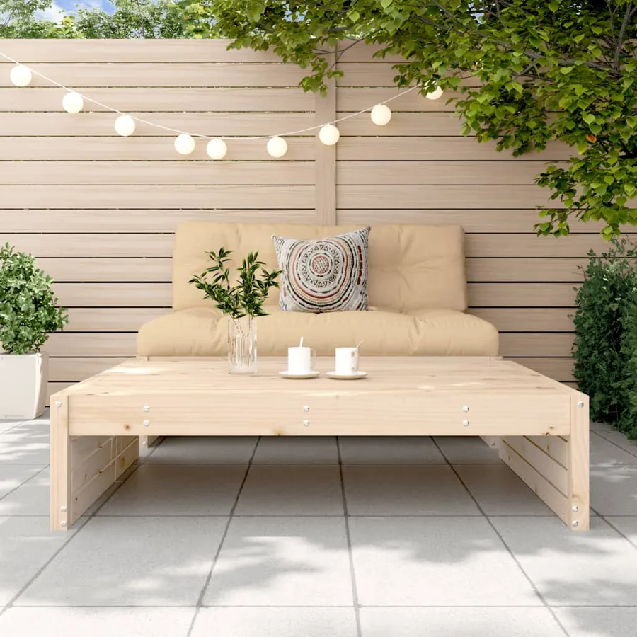 Repose-pied de jardin 120x80 cm bois de pin massif - 3