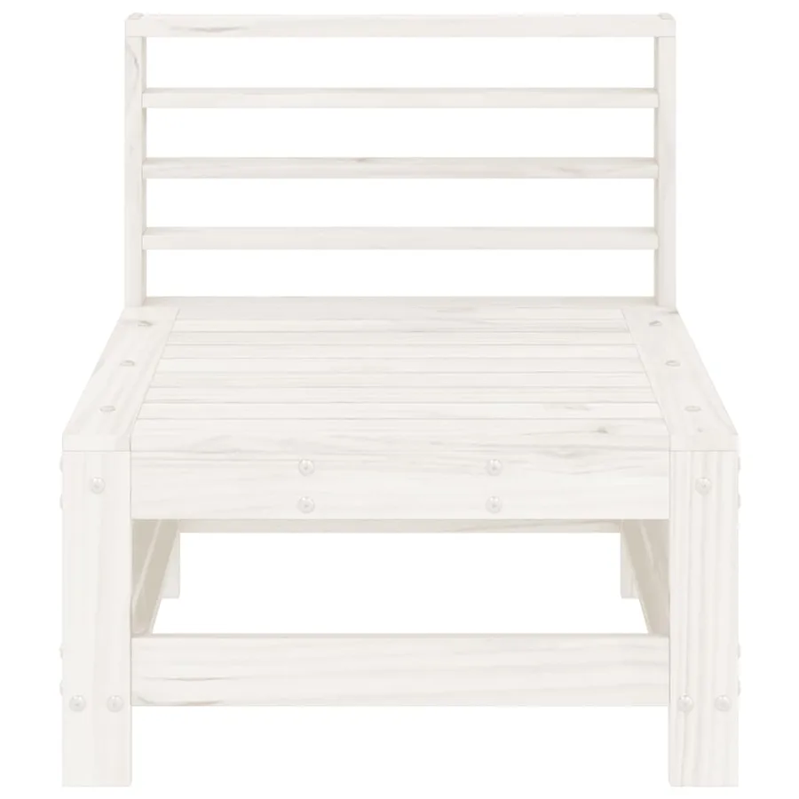 Canapés centraux de jardin 2 pcs blanc bois de pin massif - 4