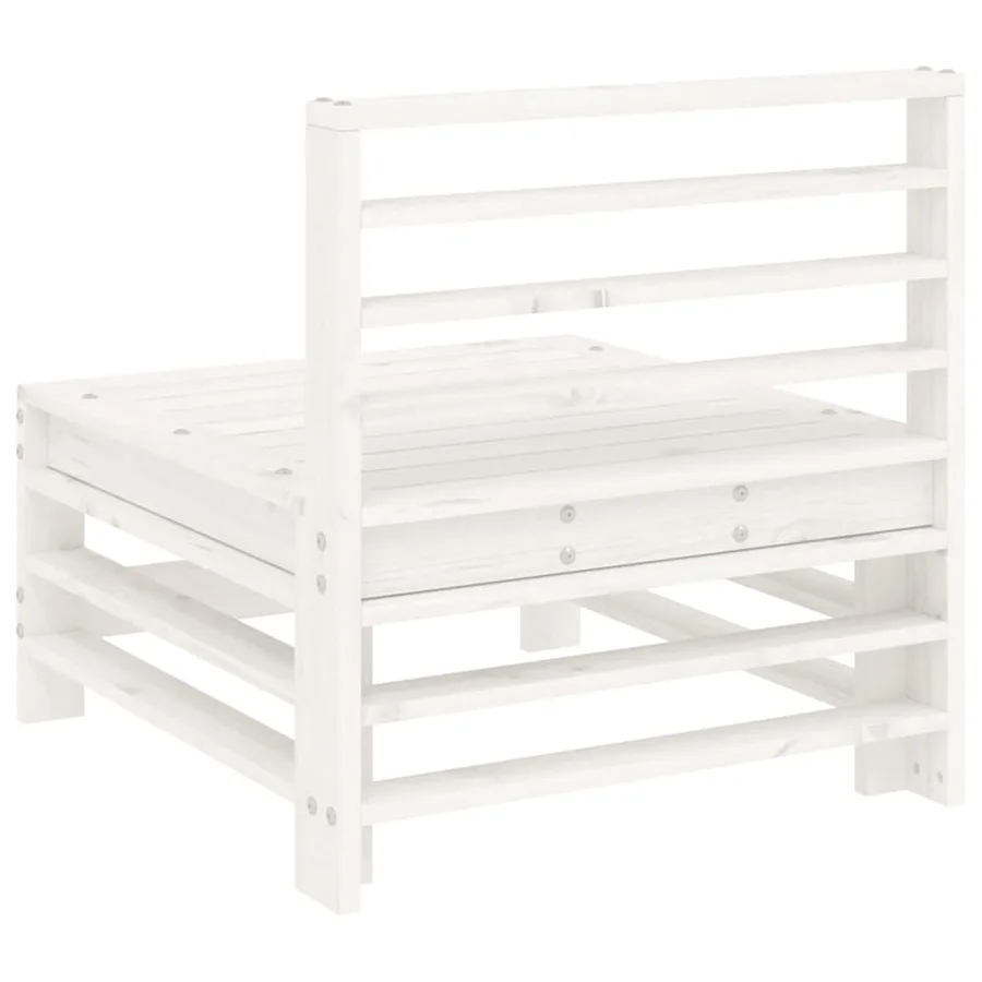 Canapés centraux de jardin 2 pcs blanc bois de pin massif - 5