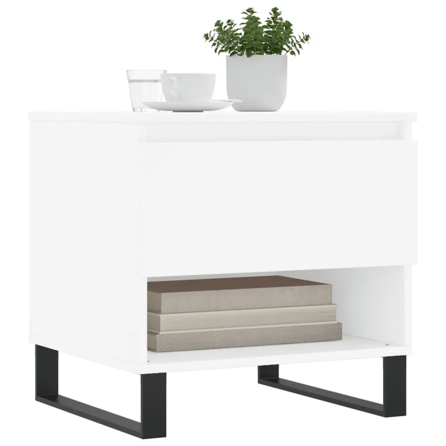 Tables basses 2 pcs blanc 50x46x50 cm bois d'ingénierie - 3