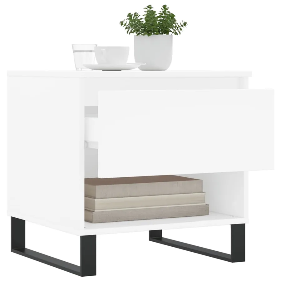 Tables basses 2 pcs blanc 50x46x50 cm bois d'ingénierie - 4