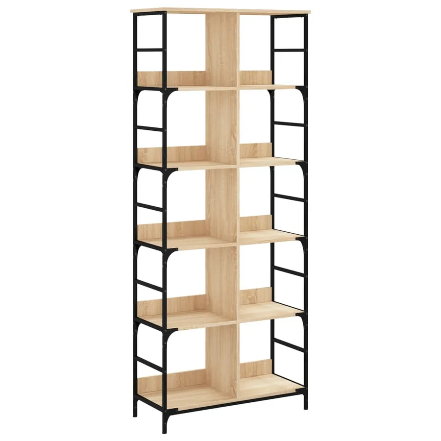 Bibliothèque chêne sonoma 78,5x33x188,5 cm bois d'ingénierie - 2