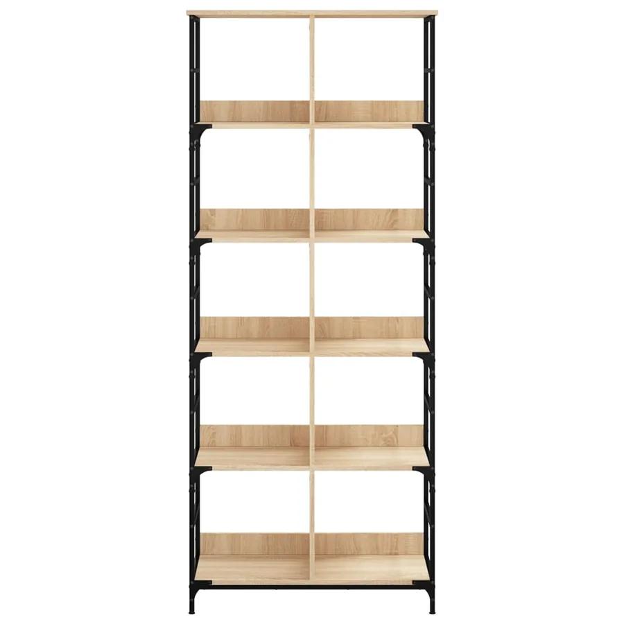 Bibliothèque chêne sonoma 78,5x33x188,5 cm bois d'ingénierie - 4