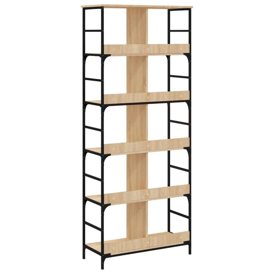 Bibliothèque chêne sonoma 78,5x33x188,5 cm bois d'ingénierie - 6