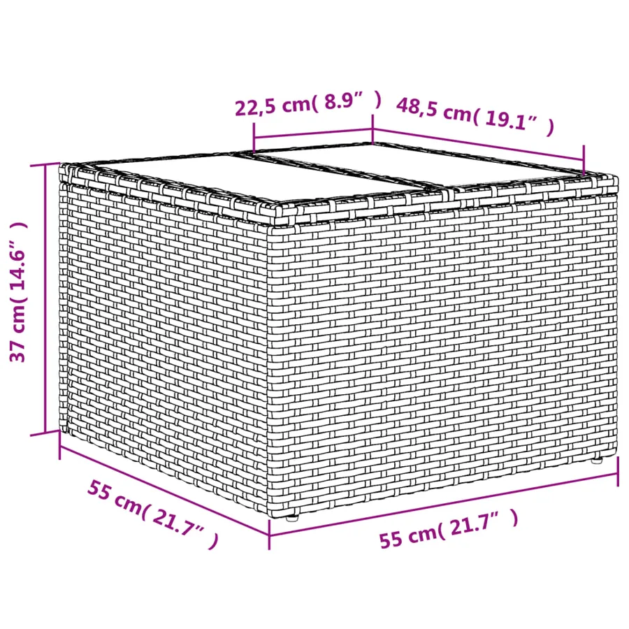 Salon de jardin 9 pcs avec coussins noir résine tressée - 12
