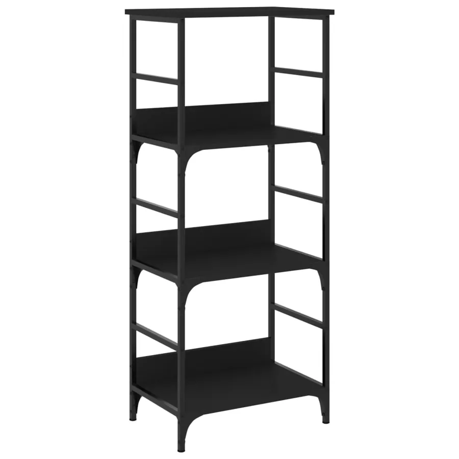 Bibliothèque noir 50x33x117,5 cm bois d'ingénierie - 2