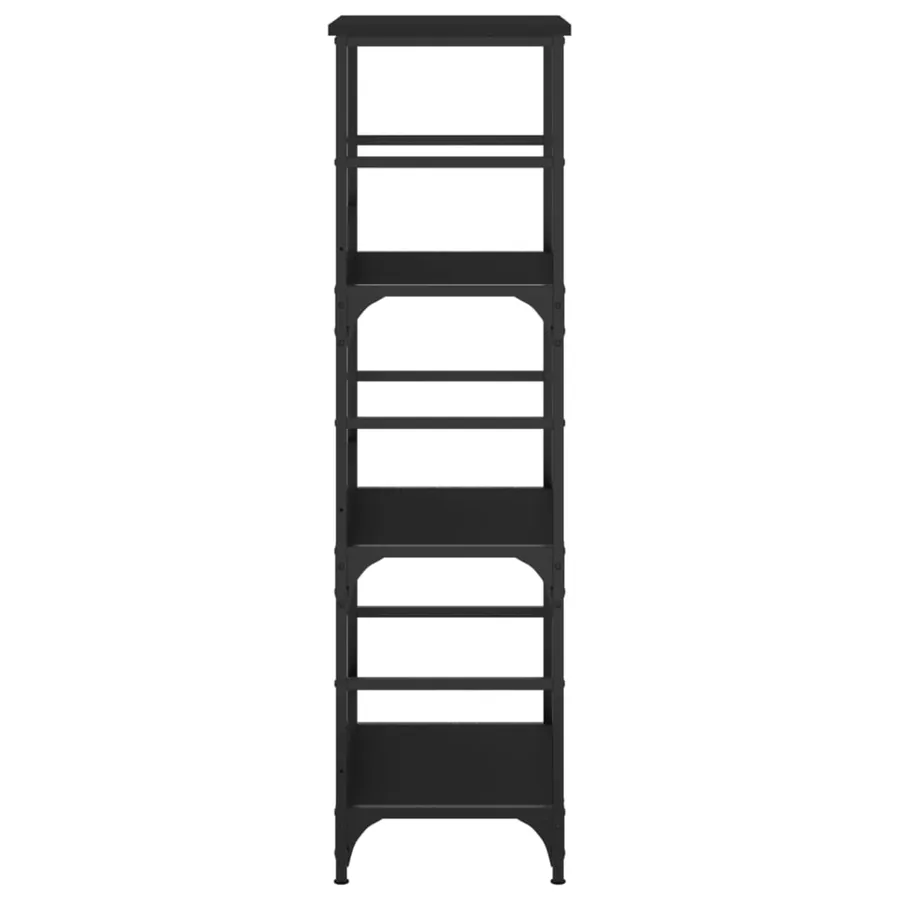 Bibliothèque noir 50x33x117,5 cm bois d'ingénierie - 5