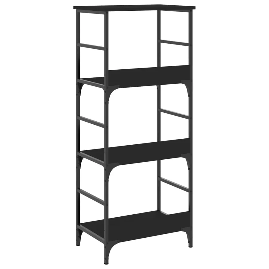 Bibliothèque noir 50x33x117,5 cm bois d'ingénierie - 6