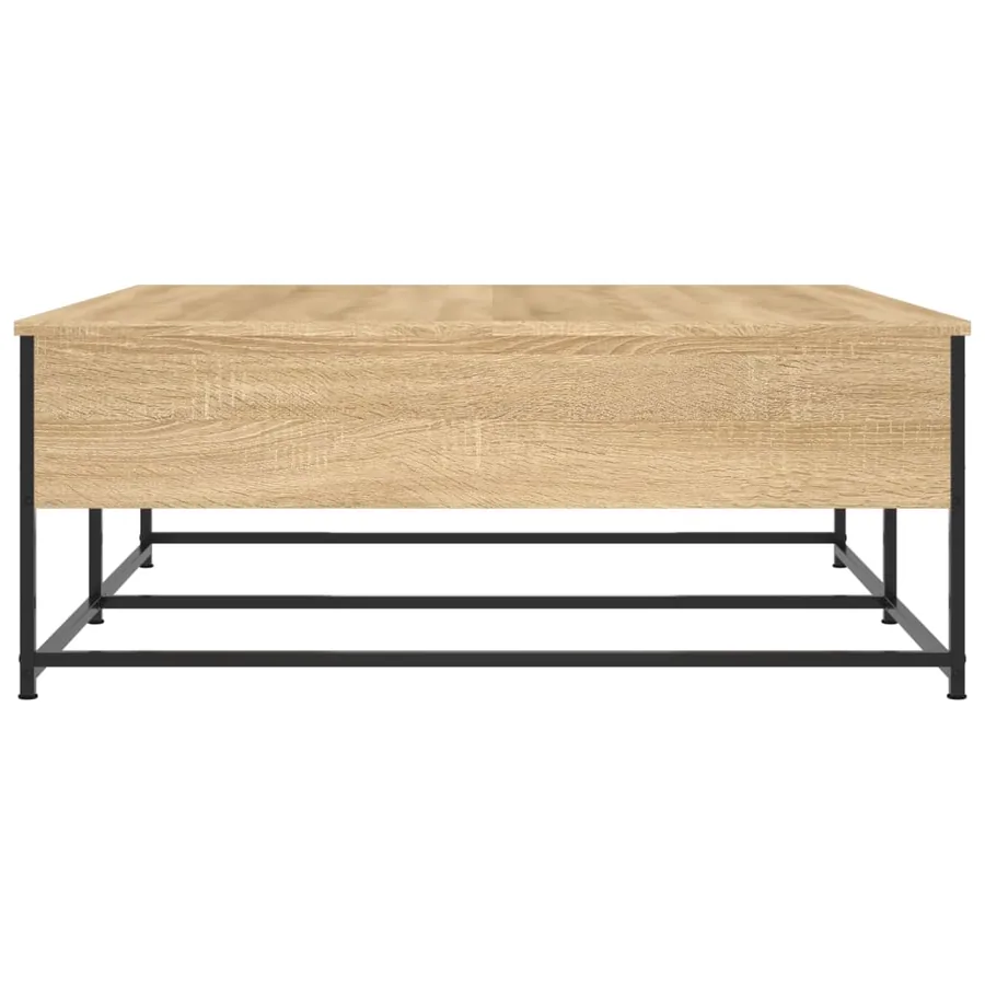 Table basse chêne sonoma 100x99x40 cm bois d'ingénierie - 7