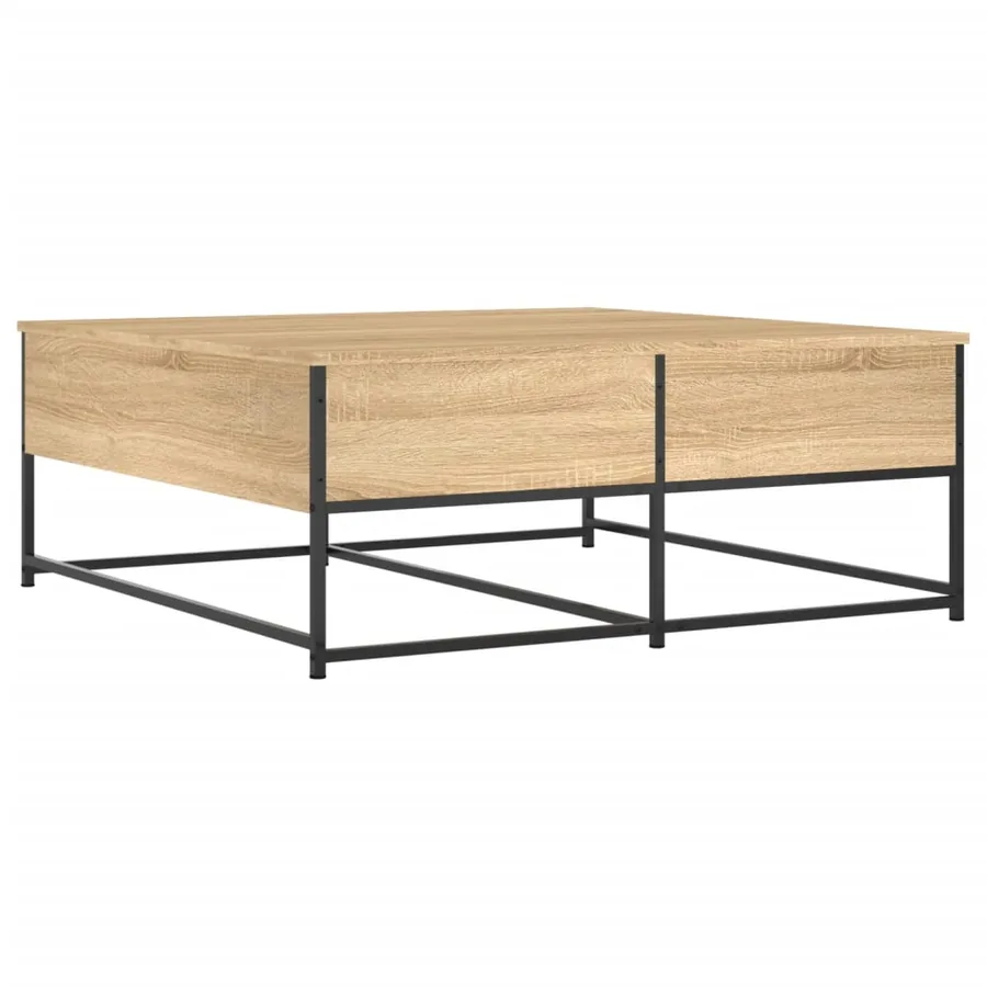 Table basse chêne sonoma 100x99x40 cm bois d'ingénierie - 8