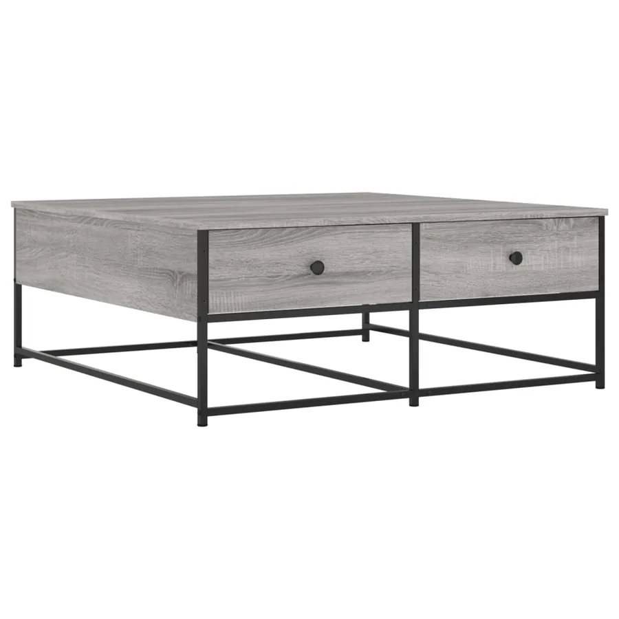 Table basse sonoma gris 100x99x40 cm bois d'ingénierie - 2