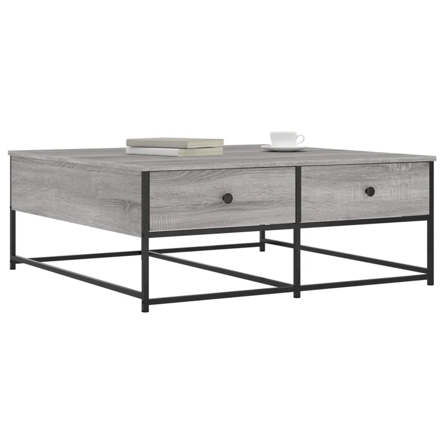 Table basse sonoma gris 100x99x40 cm bois d'ingénierie - 3
