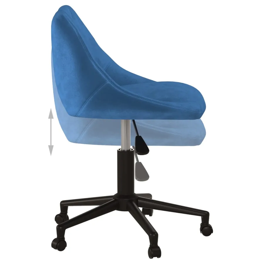 Chaise pivotante de salle à manger Bleu Velours - 5