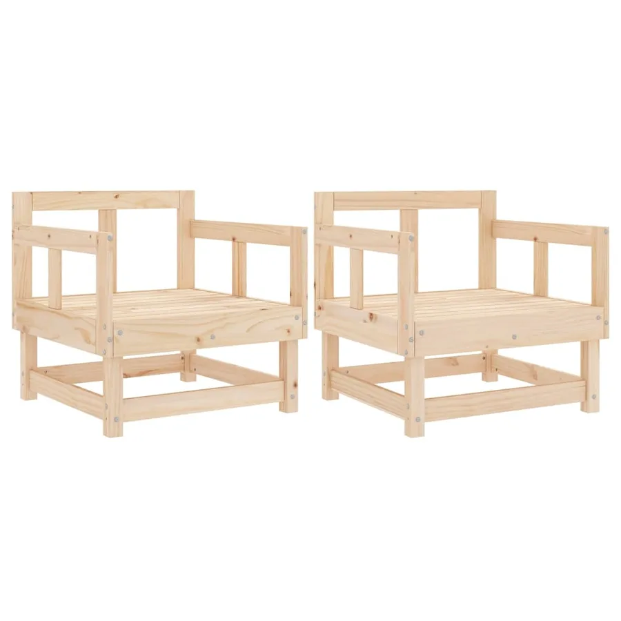 Chaises de jardin lot de 2 bois massif de pin - 2