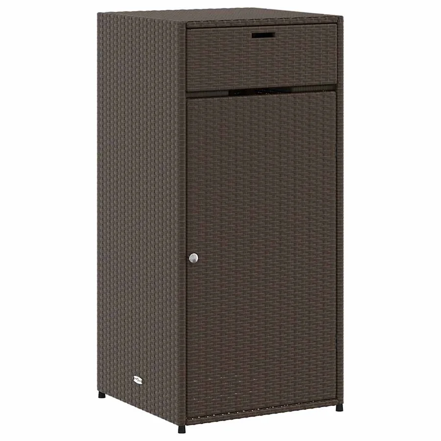 Armoire de rangement jardin marron 55x55x111 cm résine tressée - 2