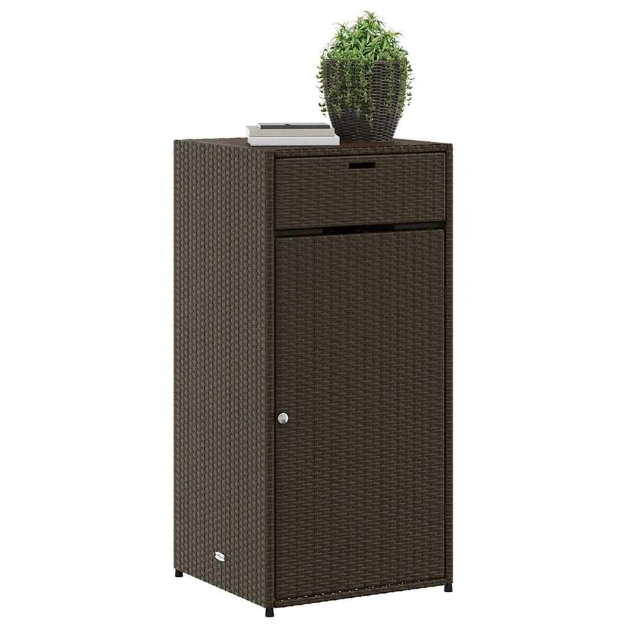 Armoire de rangement jardin marron 55x55x111 cm résine tressée - 4