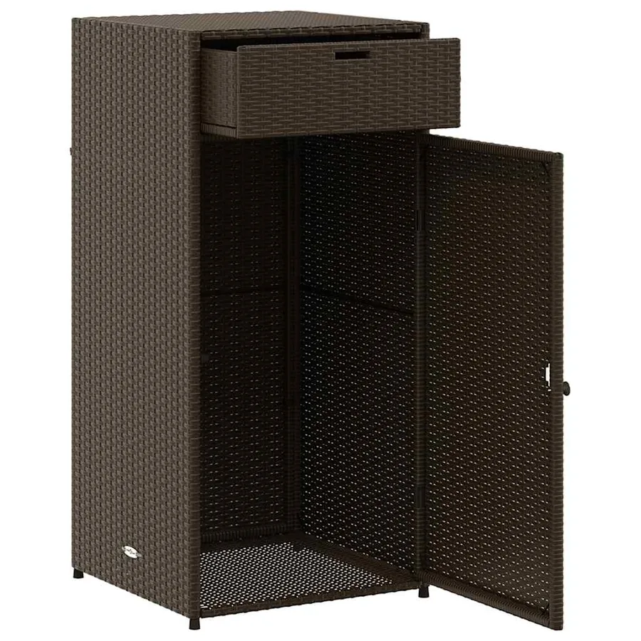 Armoire de rangement jardin marron 55x55x111 cm résine tressée - 7