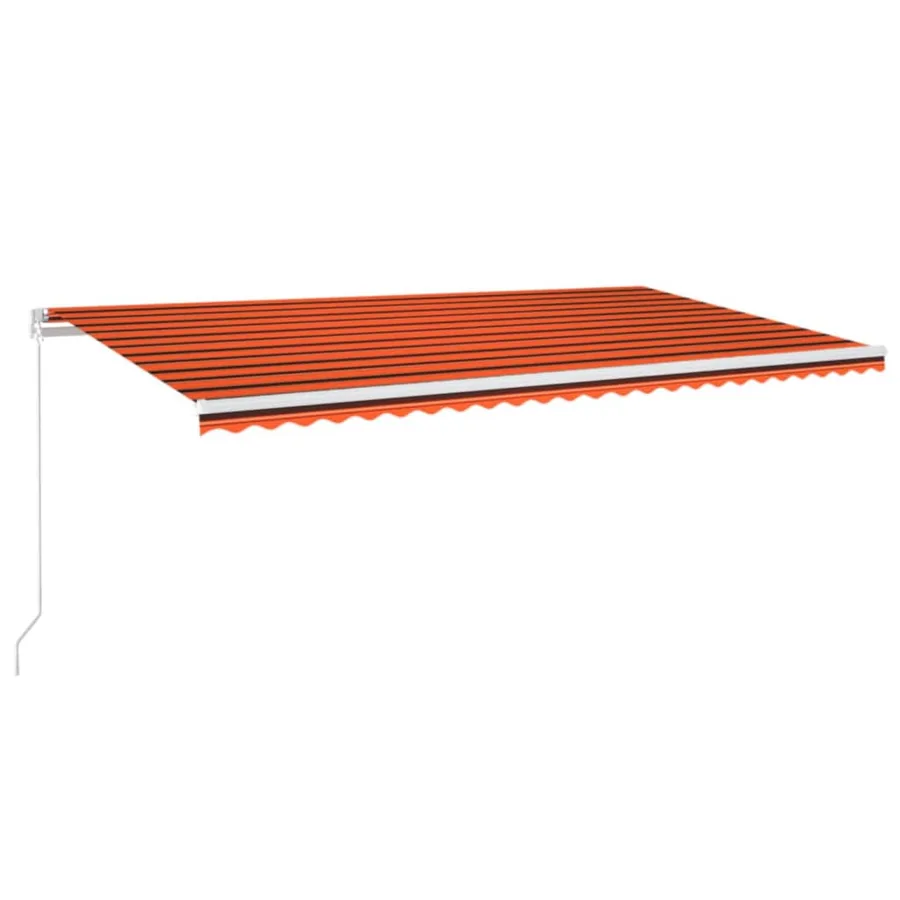 Auvent manuel rétractable avec LED 600x300 cm Orange et marron - 2