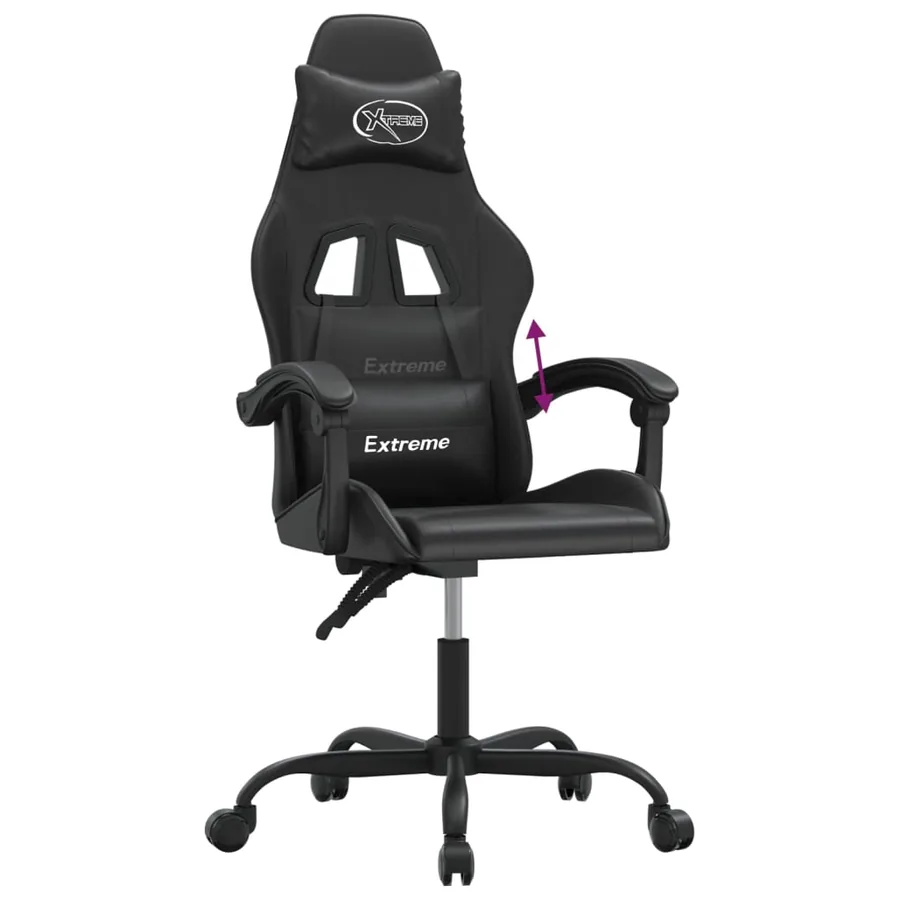 Chaise de jeu Noir Similicuir - 7