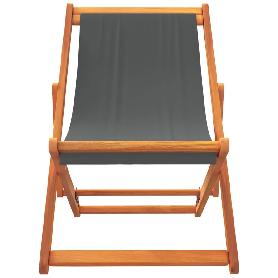 Chaises de plage pliables lot de 2 gris tissu - 4