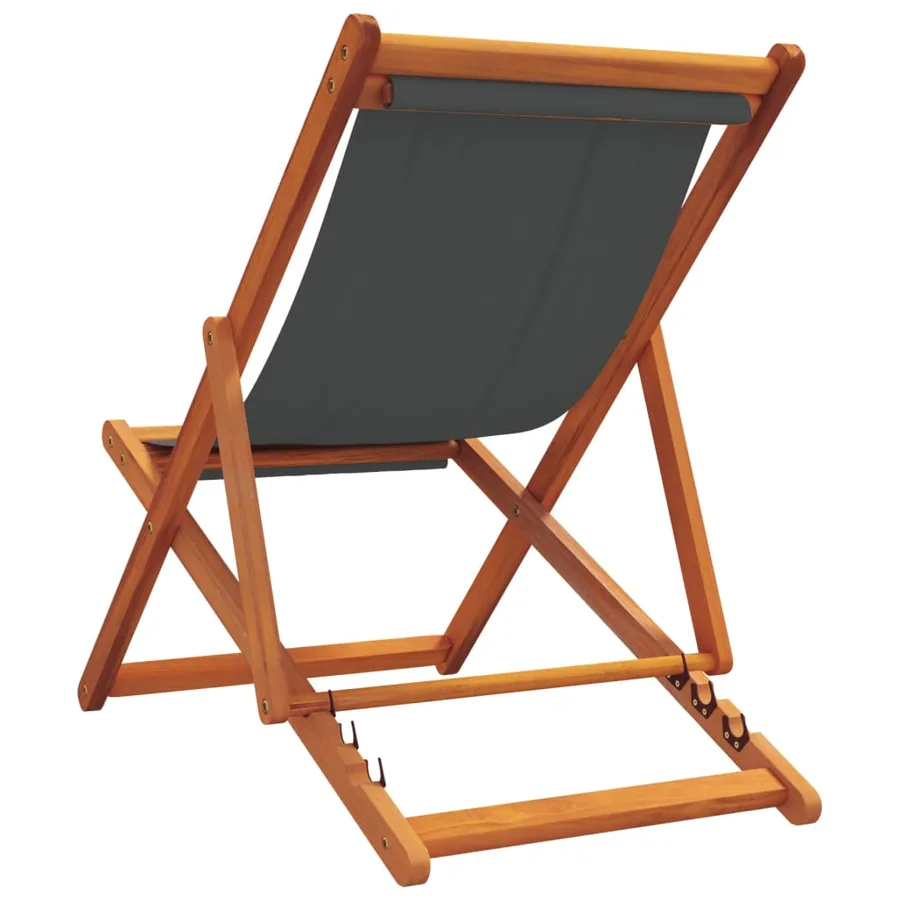 Chaises de plage pliables lot de 2 gris tissu - 6