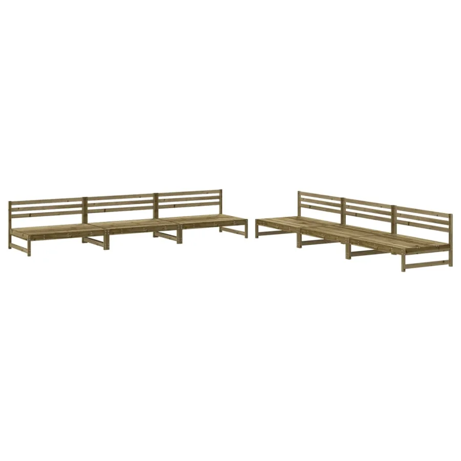 Salon de jardin 6 pcs bois de pin imprégné - 2
