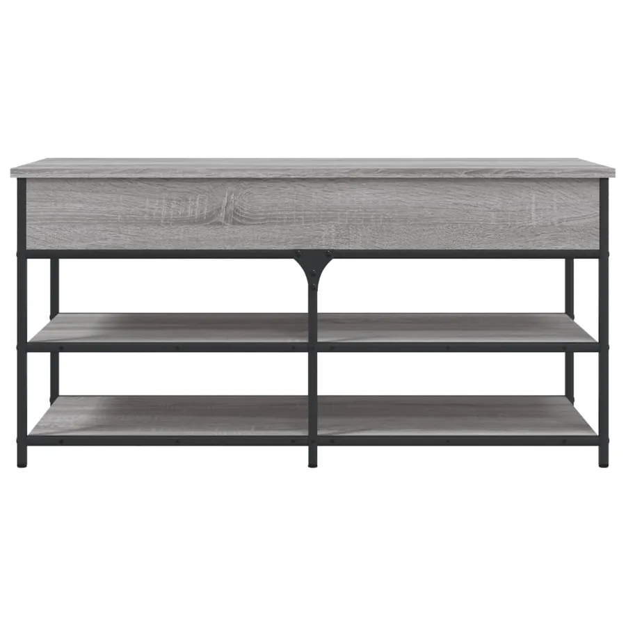 Banc à chaussures sonoma gris 100x42,5x50 cm bois d'ingénierie - 7