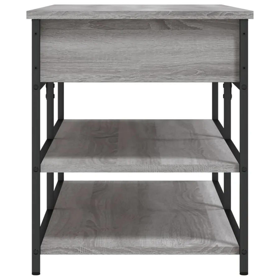 Banc à chaussures sonoma gris 100x42,5x50 cm bois d'ingénierie - 8