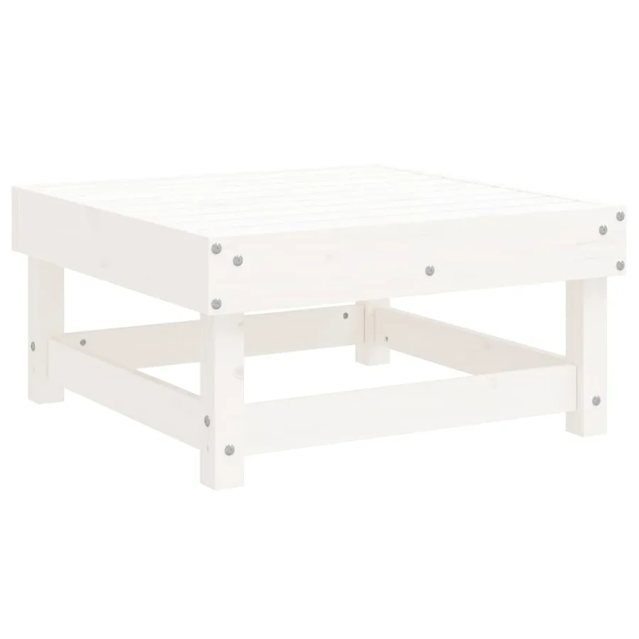 Salon de jardin 8 pcs Blanc Bois de pin massif - 5