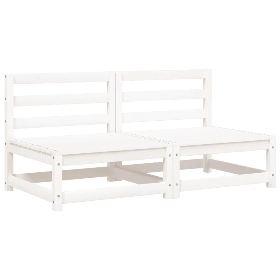 Canapés de jardin sans accoudoirs coussins 2pcs bois massif pin - 4