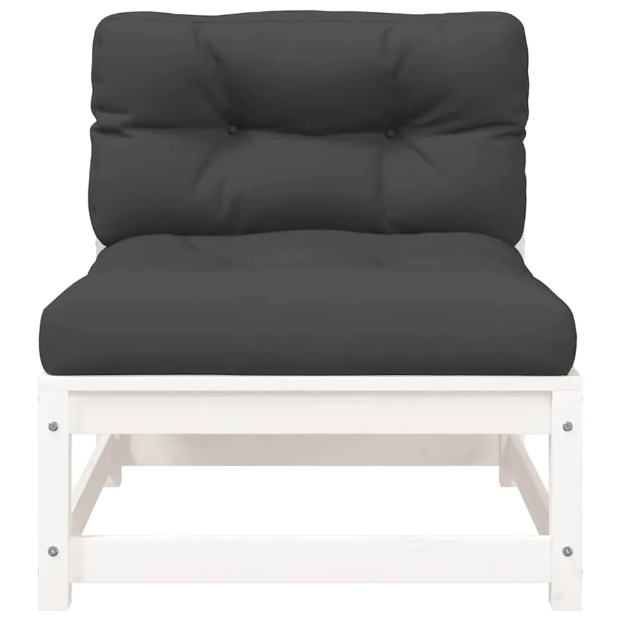 Canapés de jardin sans accoudoirs coussins 2pcs bois massif pin - 6