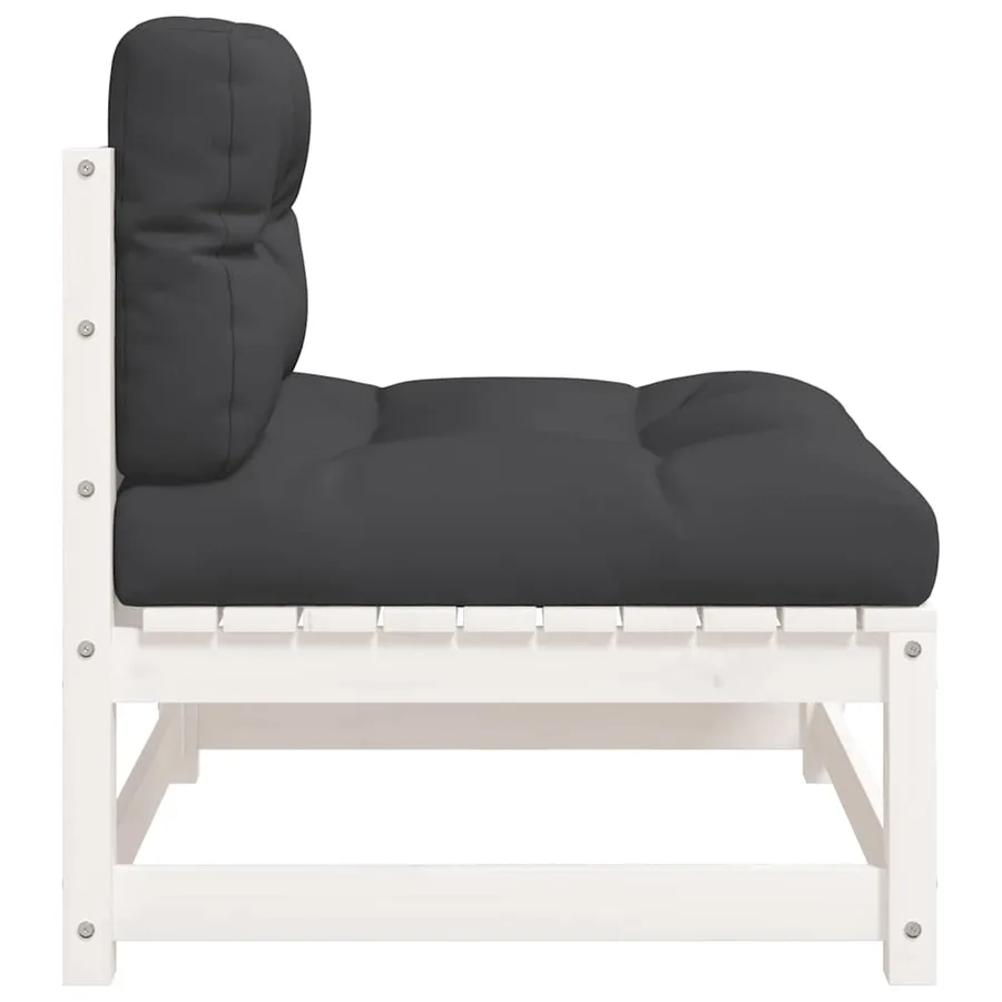 Canapés de jardin sans accoudoirs coussins 2pcs bois massif pin - 7