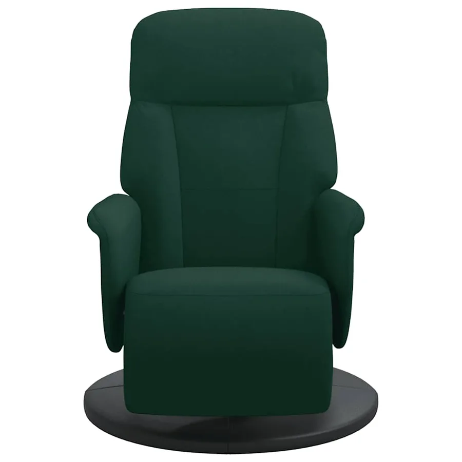 Fauteuil inclinable avec repose-pied vert foncé velours - 3