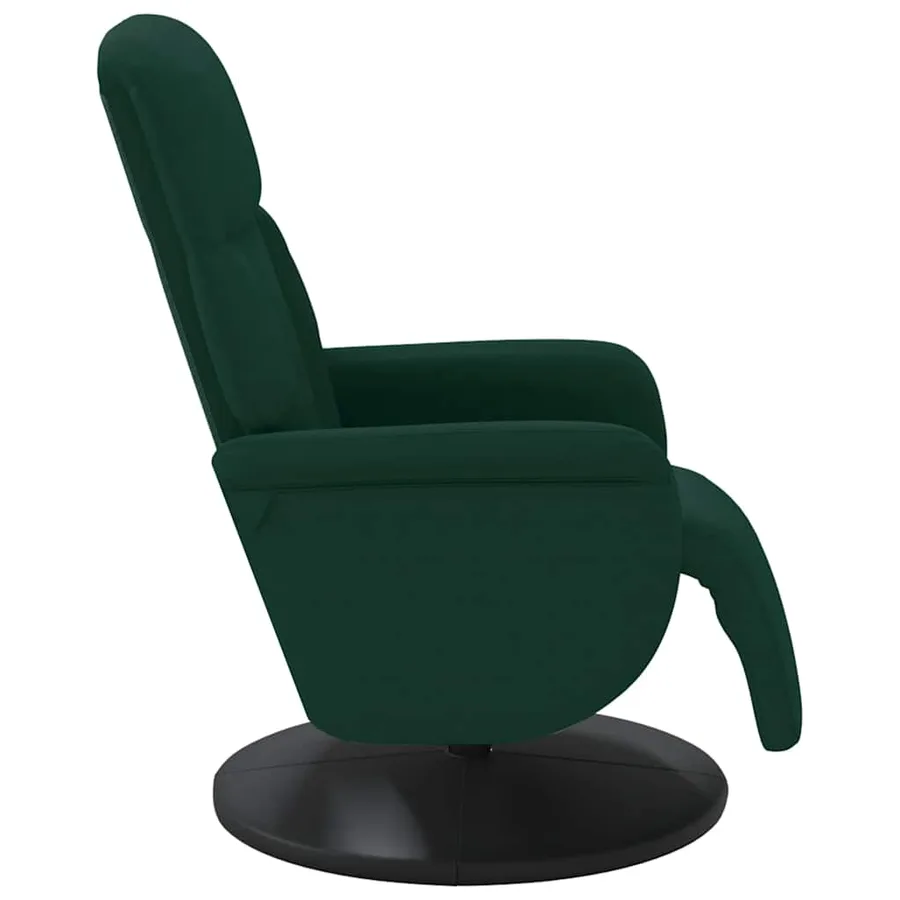 Fauteuil inclinable avec repose-pied vert foncé velours - 4